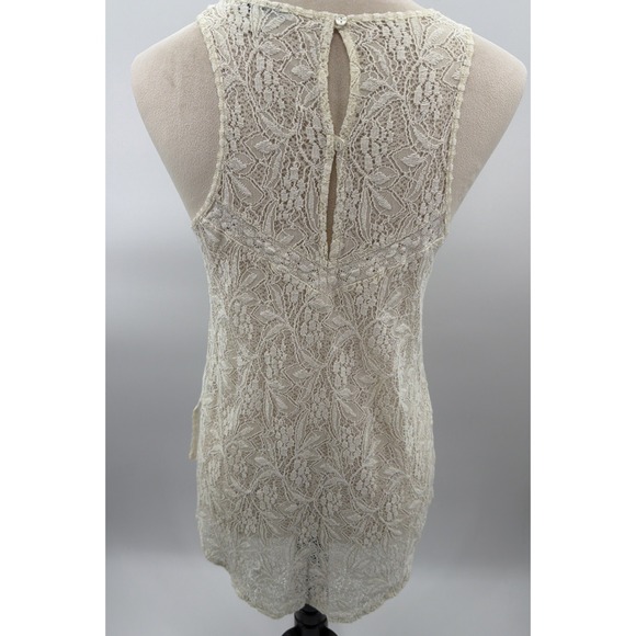 American Eagle Outfitters Women's S Ivory Lace Sleeveless Babydoll Sweetheart - Picture 5 of 8